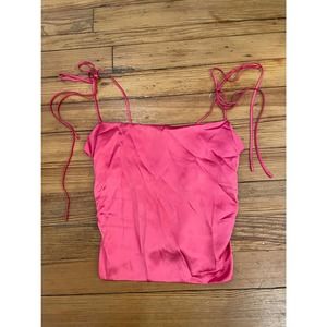 Reformation Lucrezia silk top in pink - 0